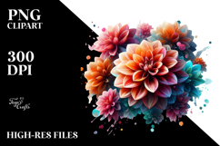 Dahlia with Material, Transparent PNG Product Image 2