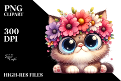 Whimsical Cute Cat, Watercolor PNG Product Image 2