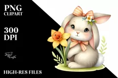 Easter Bunny Egg Flower, Clipart |T-shirt, Mug PNG Product Image 8