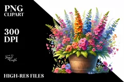 Vibrant Colorful Lobelia | Sublimation | Clipart Product Image 3