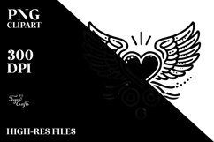 Simple Heart with Wings, High-Res PNG Product Image 2