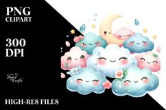 Colorful Cute Cloud PNG Product Image 2