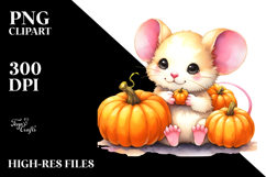 Cute Baby Mouse Pumpkin Clipart Product Image 2