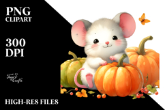 Cute Baby Mouse Pumpkin Clipart Product Image 2