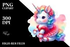 Colorful Unicorn in Redowa Dancer&#039;s Outfit PNG Product Image 3
