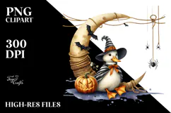 Halloween Duck on Moon, High-Res PNG Product Image 2