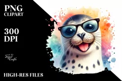 Funny Seal Sunglasses Tongue Clipart Product Image 1