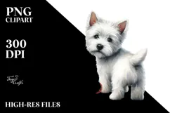 West Highland White Terrier with Christmas Decorations, PNG Product Image 2