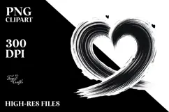Heart with Paintbrush Style, Elegant PNG Product Image 2