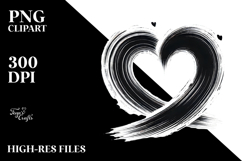 Heart with Paintbrush Style, Elegant PNG Product Image 2