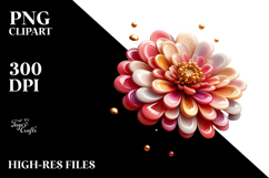 Glossy Zinnia in Material, PNG Product Image 2