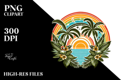Vintage Tropical Rainbow, Clipart Product Image 2