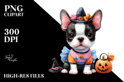 Expressive Baby Boston Terrier, Transparent PNG Product Image 2