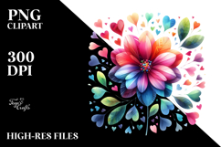 Watercolor Washed Flower PNG Product Image 2