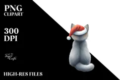 Cat with Christmas Decorations, PNG Product Image 2