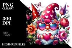 Valentines Gnome with Sunglasses PNG Product Image 2