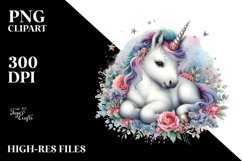 Baby Unicorn,Watercolor PNG Product Image 3