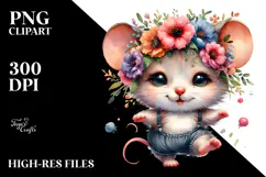 Vibrant Mouse in Watercolor, High-Res PNG Product Image 2