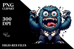 Aggressive Monster in Suit, Transparent PNG Product Image 2