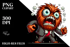 Excited Monster with Suit, Trending PNG Product Image 2