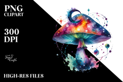 Colorful Celestial Mushroom PNG Product Image 2