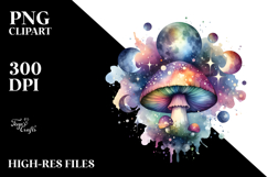 Colorful Celestial Mushroom PNG Product Image 2