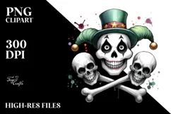 Funny Digital Painting with a Skull, Transparent PNG Product Image 2