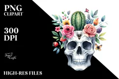 Funny Digital Painting with a Skull, Transparent PNG Product Image 2