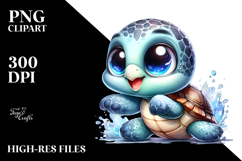 Cute Energetic Turtle, Transparent PNG Product Image 2