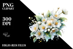Jasmine with Golden Details, Vibrant PNG Product Image 2