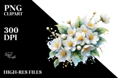 Jasmine with Golden Details, Vibrant PNG Product Image 2