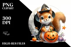 Cute Baby Squirrel Halloween PNG Product Image 3