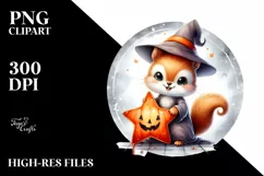 Cute Baby Squirrel Halloween PNG Product Image 3