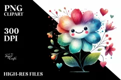 Smiling Flower with Hearts PNG Product Image 2