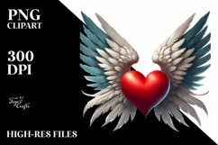 Simple Heart with Wings, High-Res PNG Product Image 2