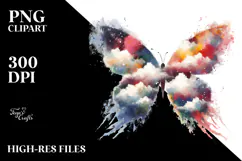 Colorful Butterfly Silhouette PNG Product Image 2