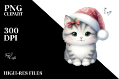 Cute Cat with Christmas Decorations, PNG Product Image 2