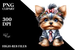 Baby Yorkshire Terrier Watercolor Clipart Product Image 3