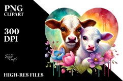 Baby Cow with Heart PNG Product Image 2