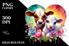 Baby Cow with Heart PNG Product Image 2