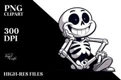 Cartoony Skeleton with Pure Joy, Trending PNG Product Image 2