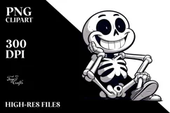 Cartoony Skeleton with Pure Joy, Trending PNG Product Image 2