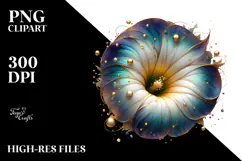 Abstract Morning Glory, Watercolor PNG Product Image 2