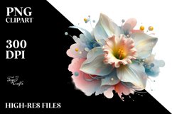 Glossy Daffodil,Watercolor PNG Product Image 1