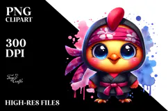 Cute Vibrant Baby Rooster PNG Product Image 2