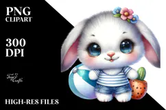 Cute Baby Rabbit for the Beach, Transparent PNG Product Image 2