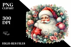Colorful Vintage Santa, PNG Product Image 3