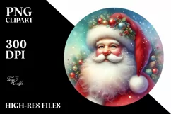 Colorful Vintage Santa, PNG Product Image 3