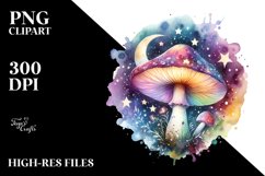 Colorful Magical Mushroom Celestial Clipart Product Image 1