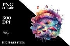 Colorful Magical Mushroom Celestial Clipart Product Image 1